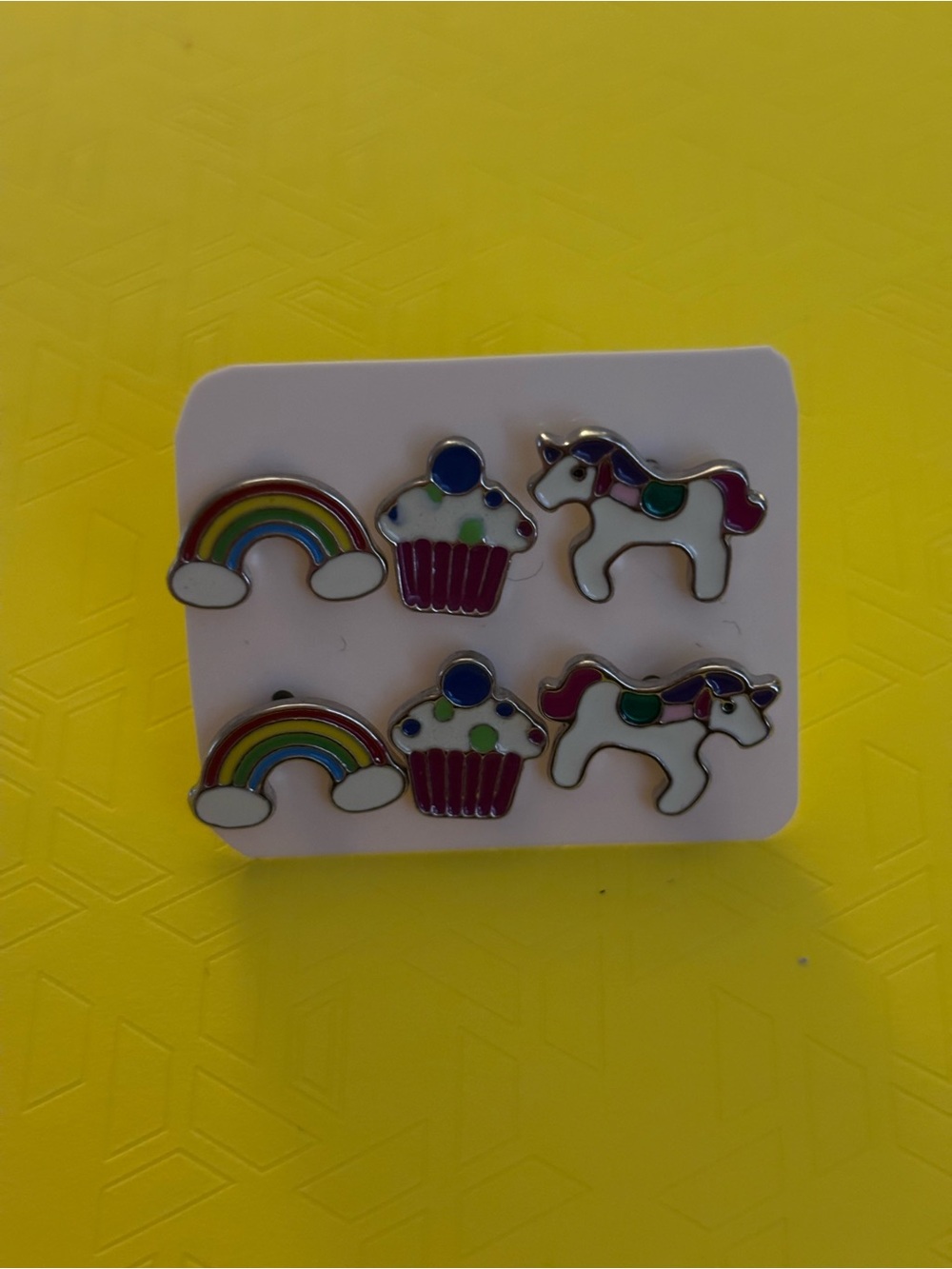 Kids Rainbow, Cupcake & Unicorn Earring Set - Multicolor Hypoallergenic